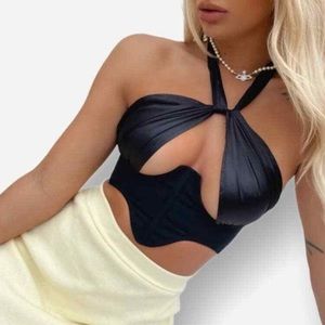 Outcast Clothing 90s Romance Crop Top in Black